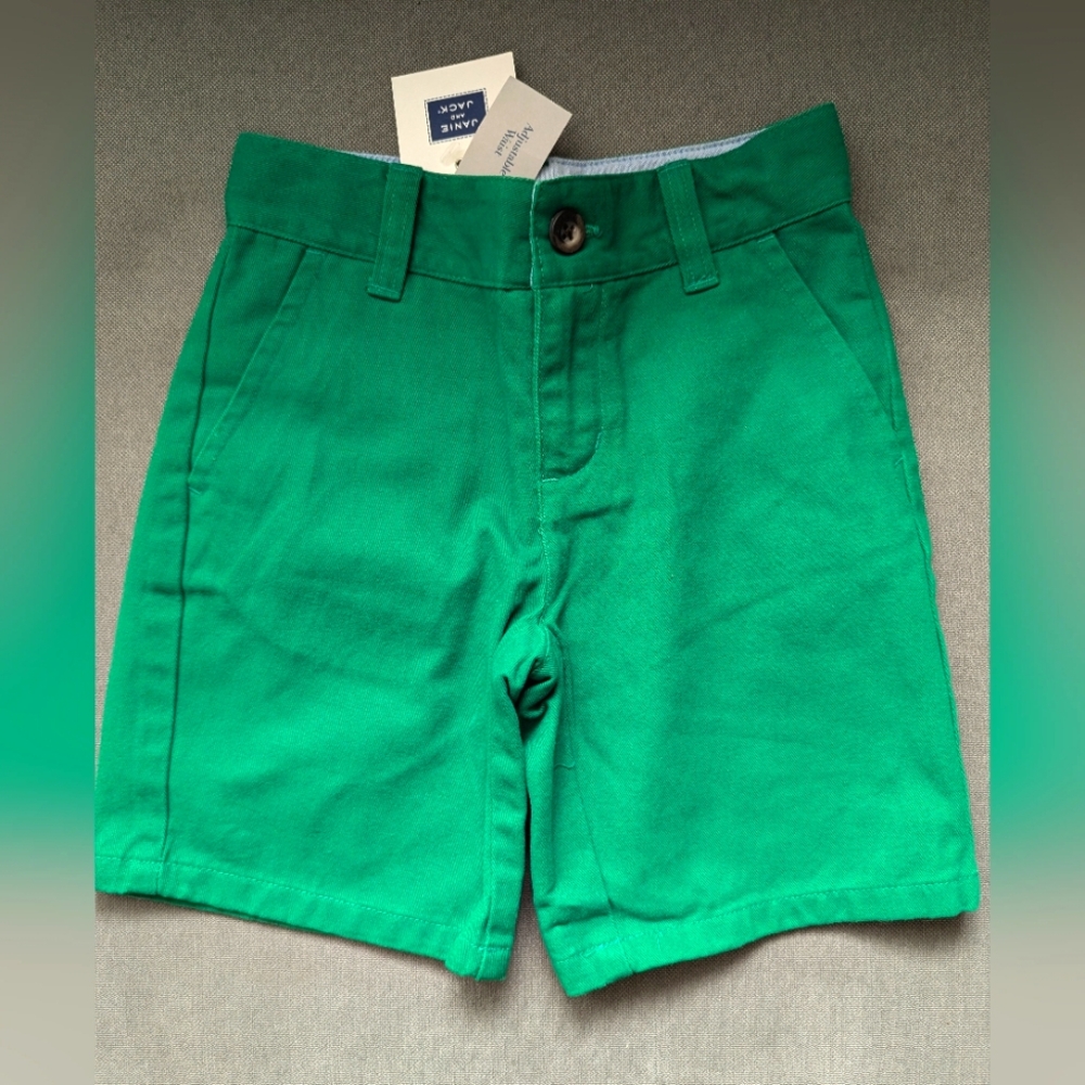 Janie and Jack NWT boys green adjustable shorts- size 3T
